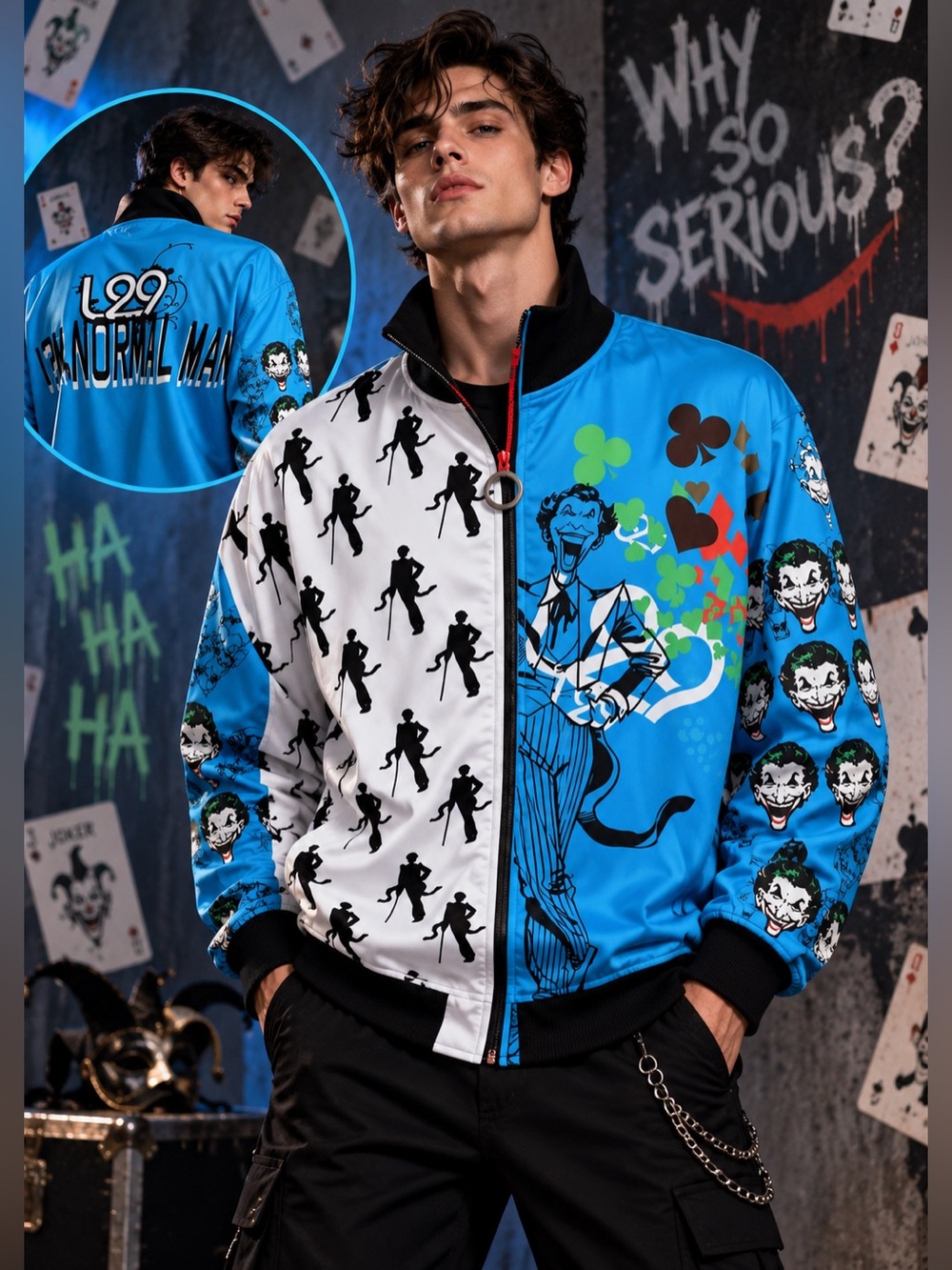 L29 DC Comics Joker Paranormal Man Men’s 2XL Track Jacket